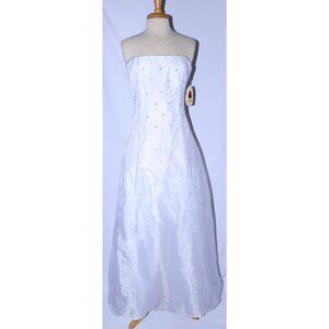 Nariana/Nox #845 Strapless Organza Informal Wedding Dress-Size 2X-WHITE-NWT